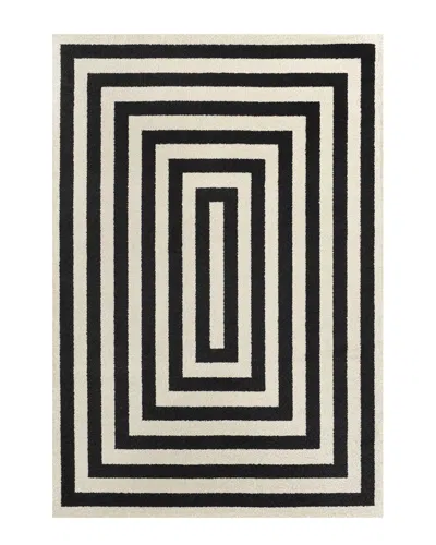 Jonathan Y Bandol Modern Classic Mitre Stripe Area Rug In Black