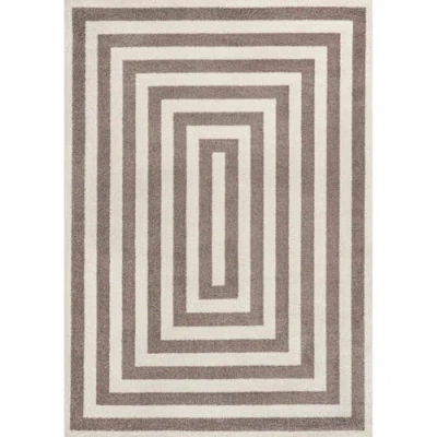 Jonathan Y Bandol Modern Classic Mitre Stripe Area Rug In Brown/ivory