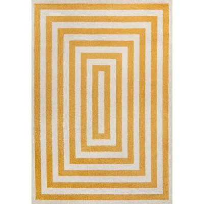 Jonathan Y Bandol Modern Classic Mitre Stripe Area Rug In Yellow/ivory