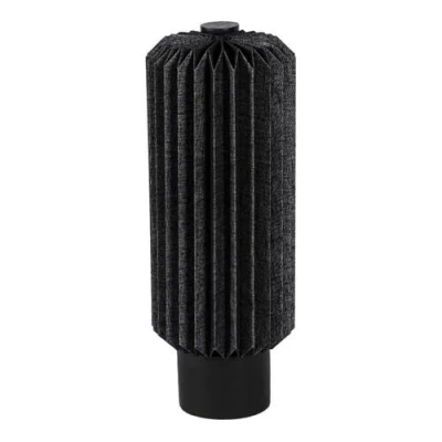 Jonathan Y Banks Modern Minimalist Paper Pleated Column Accent Led Table Lamp In Black