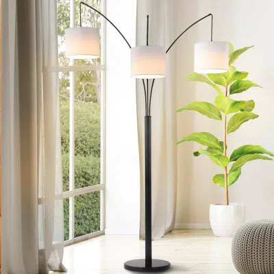 Jonathan Y Barrie 78.5" 3-light Mid-century Modern Head-adjustable Iron Led Arc Floor Lamp
