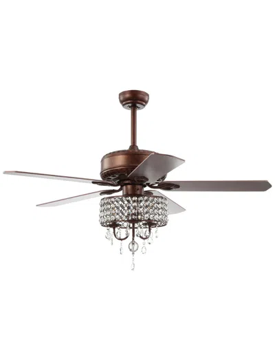 Jonathan Y Becky 52in 3-light Crystal Led Chandelier Fan With Remote In Brown