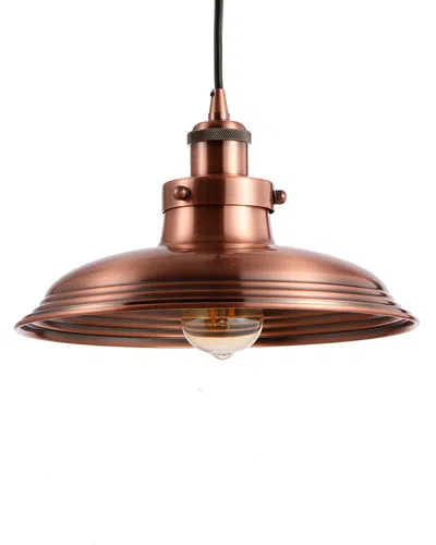 Jonathan Y Bedford 11in Adjustable Industrial Rustic Led Pendant In Gold