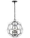 Jonathan Y Bee 13in 3-light Modern Farmhouse Iron/glass Led Pendant In Bronze