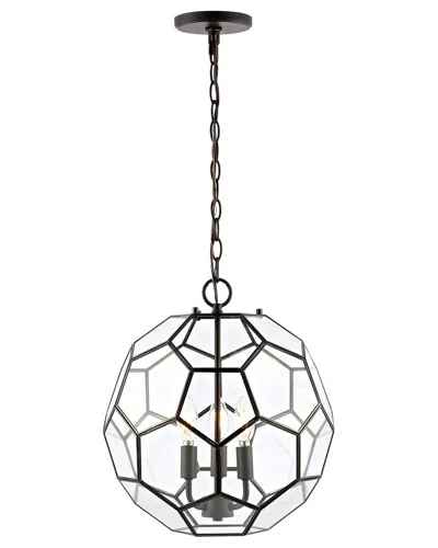 Jonathan Y Bee 13in 3-light Modern Farmhouse Iron/glass Led Pendant In Bronze