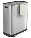 Jonathan Y Beni Chrome 16 Gallon Double Bucket Step Open Trash Can In Silver