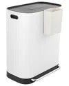 Jonathan Y Beni White 16 Gallon Double Bucket Step Open Trash Can In White