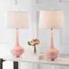 Jonathan Y Bette 28.5" Glass Teardrop Led Table Lamp In Pink