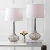 Jonathan Y Bette 28.5" Glass Teardrop Led Table Lamp In Smoke Gray