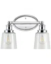 Jonathan Y Beverly 15 2 Light Iron Seeded Glass Classic Cottage Led Vanity Light In Metallic