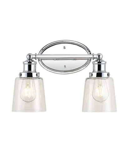 Jonathan Y Beverly 2-light Glass Classic Cottage Led Vanity Light In Silver-tone