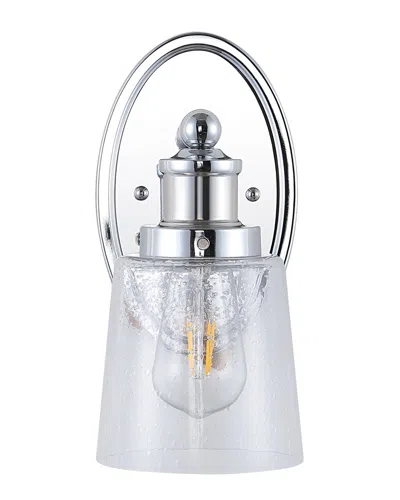 Jonathan Y Beverly 5 1 Light Iron Seeded Glass Classic Cottage Led Vanity Light In Silver