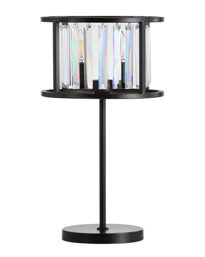 Jonathan Y Bevin 21.5in Metal Crystal Led Table Lamp In Black
