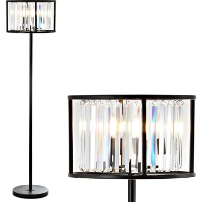 Jonathan Y Bevin 63" Metal/crystal Led Floor Lamp, Oil Rubbed Bronze/crystal