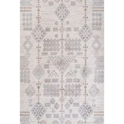 Jonathan Y Bhalil Berber Diamond Geometric Area Rug In Beige/gray