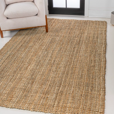 Jonathan Y Biot Traditional Rustic Handwoven Jute Solid Natural 8 Ft. X 10 Ft. Area Rug In Brown