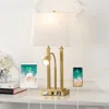 JONATHAN Y BLAIRE 23.75" 2-LIGHT MODERN FARMHOUSE METAL LED TABLE LAMP WITH USB CHARGING PORT, ADJUSTABLE READI