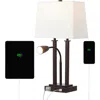 Jonathan Y Blaire 23.75" 2-light Modern Farmhouse Metal Led Table Lamp With Usb Charging Port In Oil Rubbed Bronze