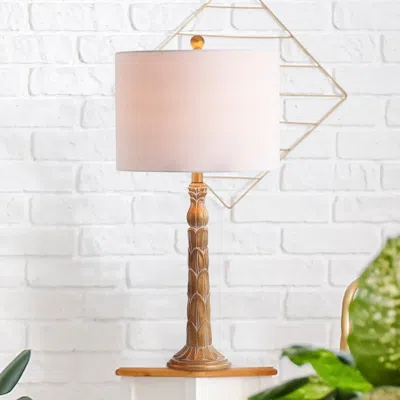 Jonathan Y Blanche 28.7" Resin Led Table Lamp In Brown