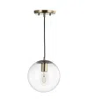 Jonathan Y Bleecker Metal/glass Globe Led Pendant In Clear,brass