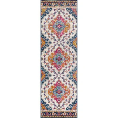 Jonathan Y Bohemian Flair Boho Vintage Medallion Area Rug In Navy/multi