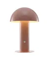 Jonathan Y Boletus 10.75" Contemporary Bohemian Rechargeable, Cordless Iron Integrated Led Mushroom Table Lamp In Pink