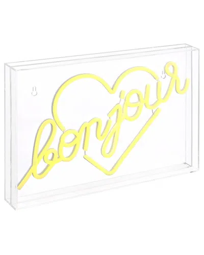 Jonathan Y Bonjour Heart Contemporary Glam Acrylic Neon Lighting