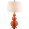Jonathan Y Bowen 27.5" Contemporary Transitional Ceramic Gourd Led Table Lamp In Orange