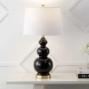 Jonathan Y Bowen Contemporary Transitional Ceramic Gourd Led Table Lamp In Black