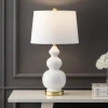 Jonathan Y Bowen Contemporary Transitional Ceramic Gourd Led Table Lamp In White