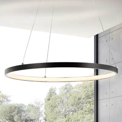 Jonathan Y Bradley 15.7" Round Integrated Led Metal Pendant In Black