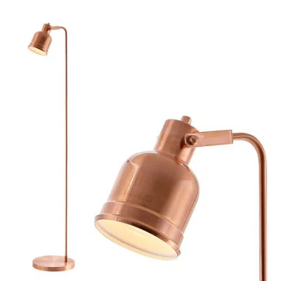 Jonathan Y Brandon 57" Metal Task Led Floor Lamp, Copper
