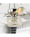 Jonathan Y Brandy 52" 3-light Crystal Prism Drum Led Ceiling Fan With Remote In Chrome