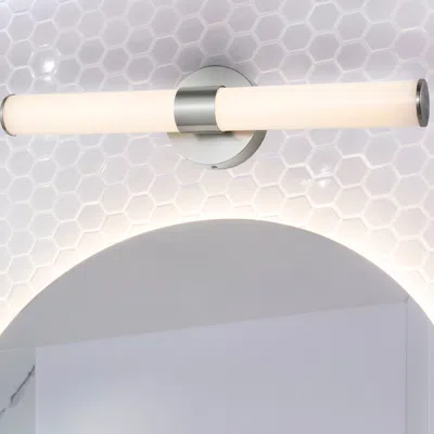 Jonathan Y Brooks 20.13" 1-light Industrial Mid-century Iron Integrated Led Vanity Light In Metallic