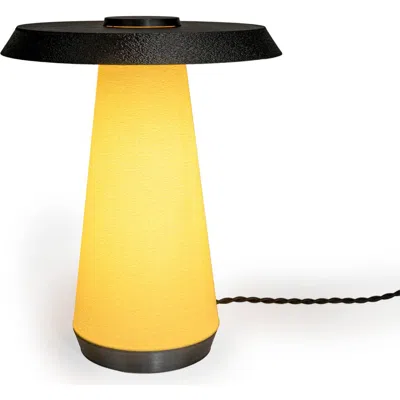 Jonathan Y Bruno 12.25" Mid-century Minimalist Plant-based Pla 3d Printed Dimmable Led Table Lamp In Yellow/black With Yellow Shade