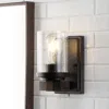 Jonathan Y Bungalow 4.5" 1-light Iron/seeded Glass Rustic Farmhouse Led Vanity Light