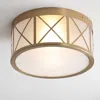 Jonathan Y Cadence 13" Drum Metal/glass Flush Mount