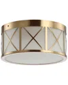 Jonathan Y Cadence 15in Drum Metal/glass Flush Mount