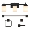Jonathan Y Caia 22.38" 3-light Modern Contemporary Vanity Light With Frosted Glass Shades And Bathroom Hardware