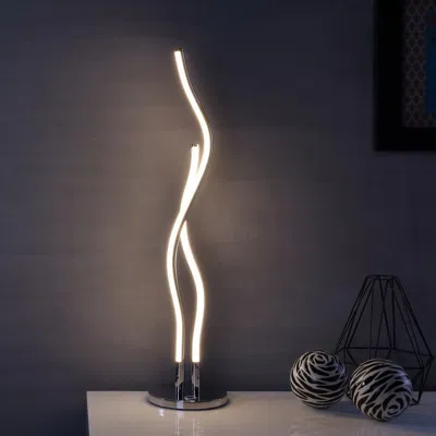 Jonathan Y Cairo 26.25" Led Integrated Table Lamp In Gray