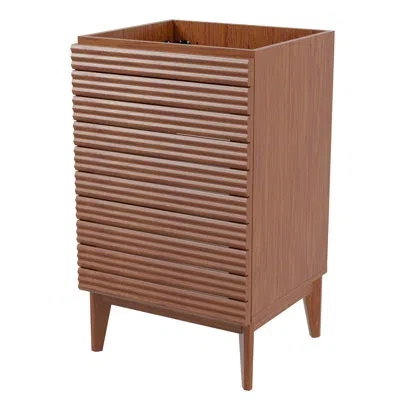 Jonathan Y Calandre 20" Slat Modern Farmhouse 2-shelf Bath Vanity Cabinet Only (sink Basin Not Included) In Brown