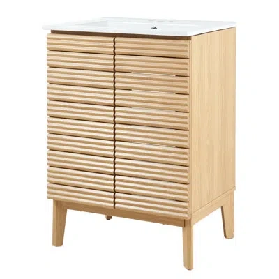 Jonathan Y Calandre 24" Single Bathroom Vanity Set In Natural