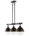 Jonathan Y Caleb 33in 3-light Industrial Farmhouse Iron/glass Linear Led Pendant In Bronze