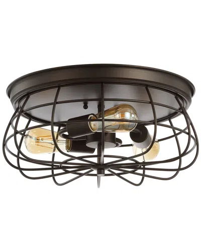 Jonathan Y Calvia 15.7in 3-light Farmhouse Metal Cage Flush Mount In Multi
