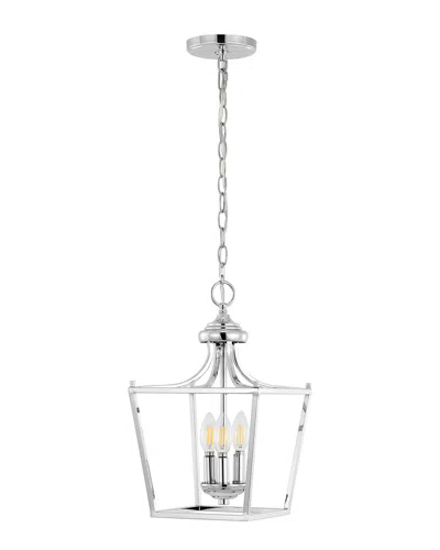 Jonathan Y Camden 3-light Led Pendant In Silver