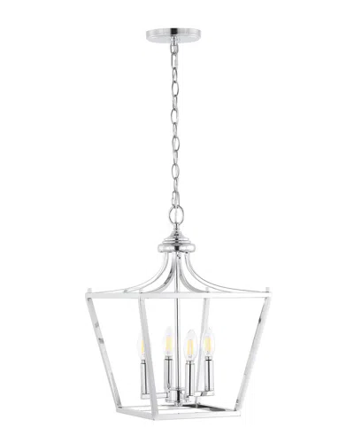 Jonathan Y Camden 4 Light Led Pendant In Silver