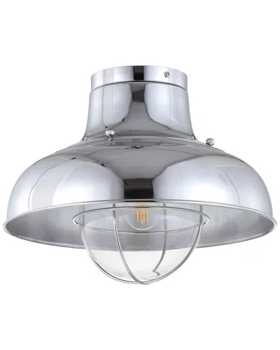 Jonathan Y Cameron 13in Metal Led Semi-flush Mount In Silver