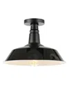Jonathan Y Camila 14" 1-light Classic Industrial Indoor, Outdoor Iron Led Semi Flush Mount In Multi