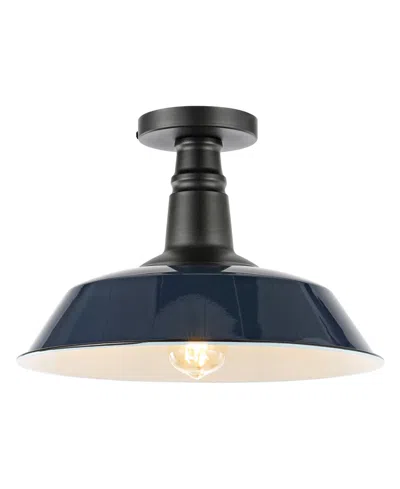 Jonathan Y Camila 14" 1-light Classic Industrial Indoor, Outdoor Iron Led Semi Flush Mount In Multi