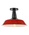 Jonathan Y Camila 14" 1-light Classic Industrial Indoor, Outdoor Iron Led Semi Flush Mount In Multi
